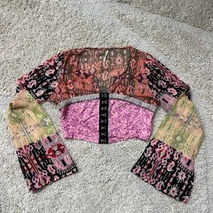 Free People festival long sleeved crop top